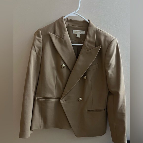 Michael Kors Double Breasted Cotton Stretch Peak Lapel Blazer size 10 new - Picture 4 of 5